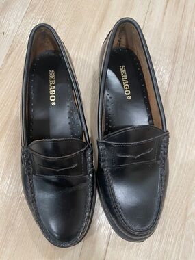 Sebago Black Leather Penny Loafers